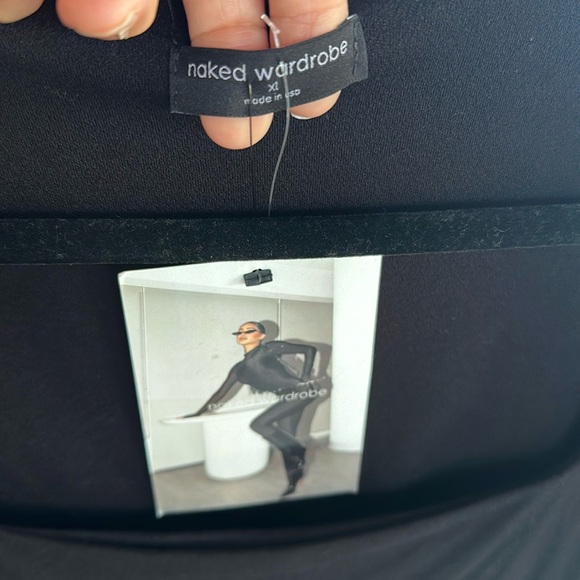 Nwt NAKED WARDROBE Square Neck Long Sleeve Dress - Picture 5 of 7